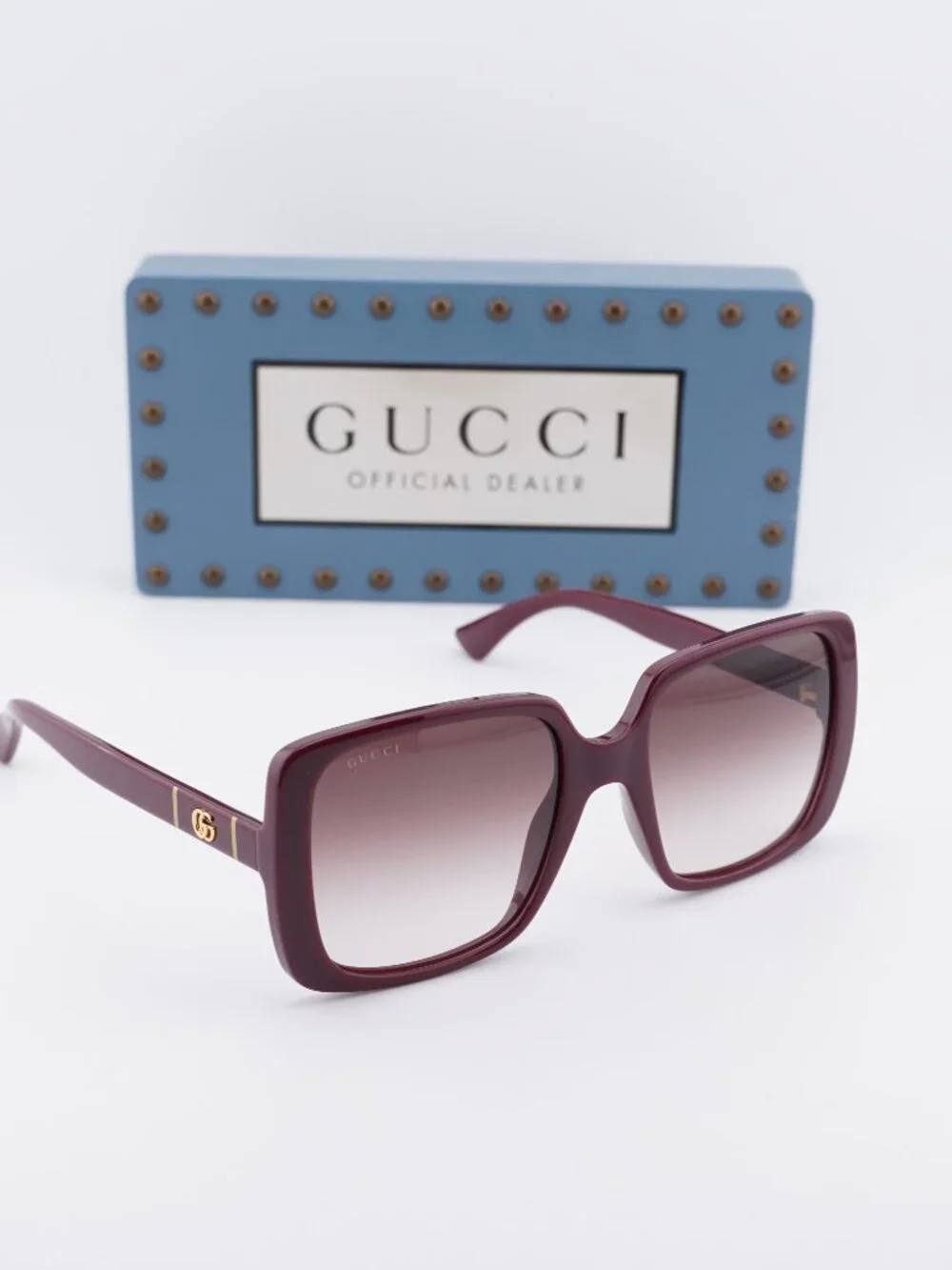 Gucci GG0632S 003 Square Sunglasses - Burgundy / Red